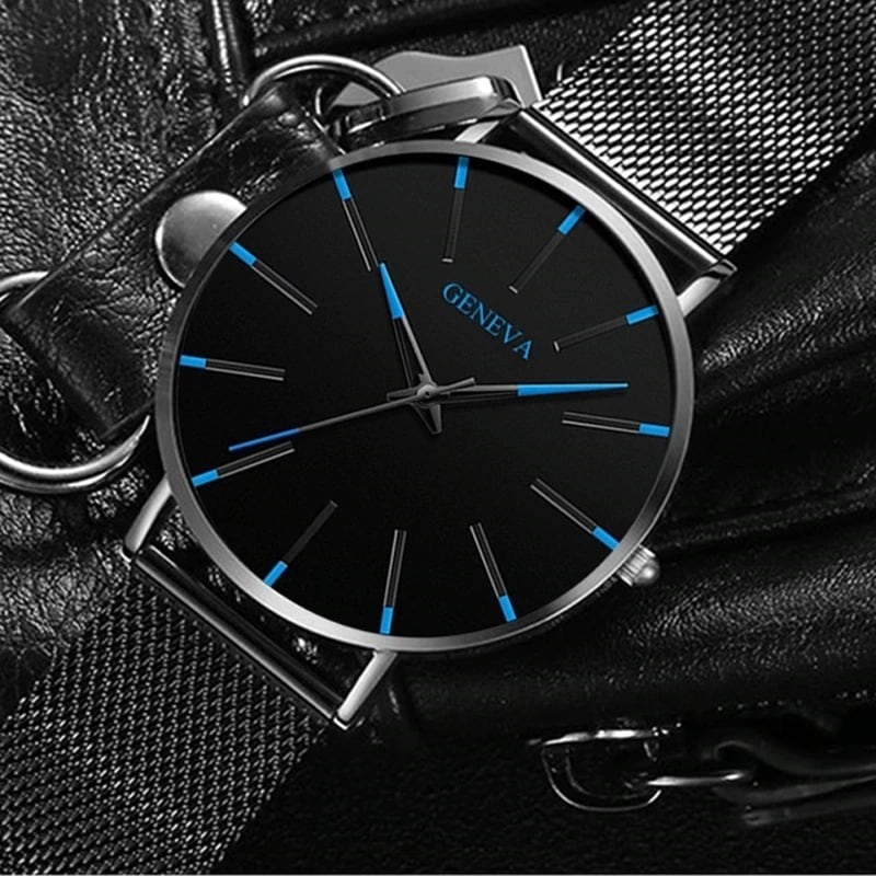 最新アイテム GENEVA 腕時計 メンズ シンプル 薄型 アナログ 文字盤レッド 02
