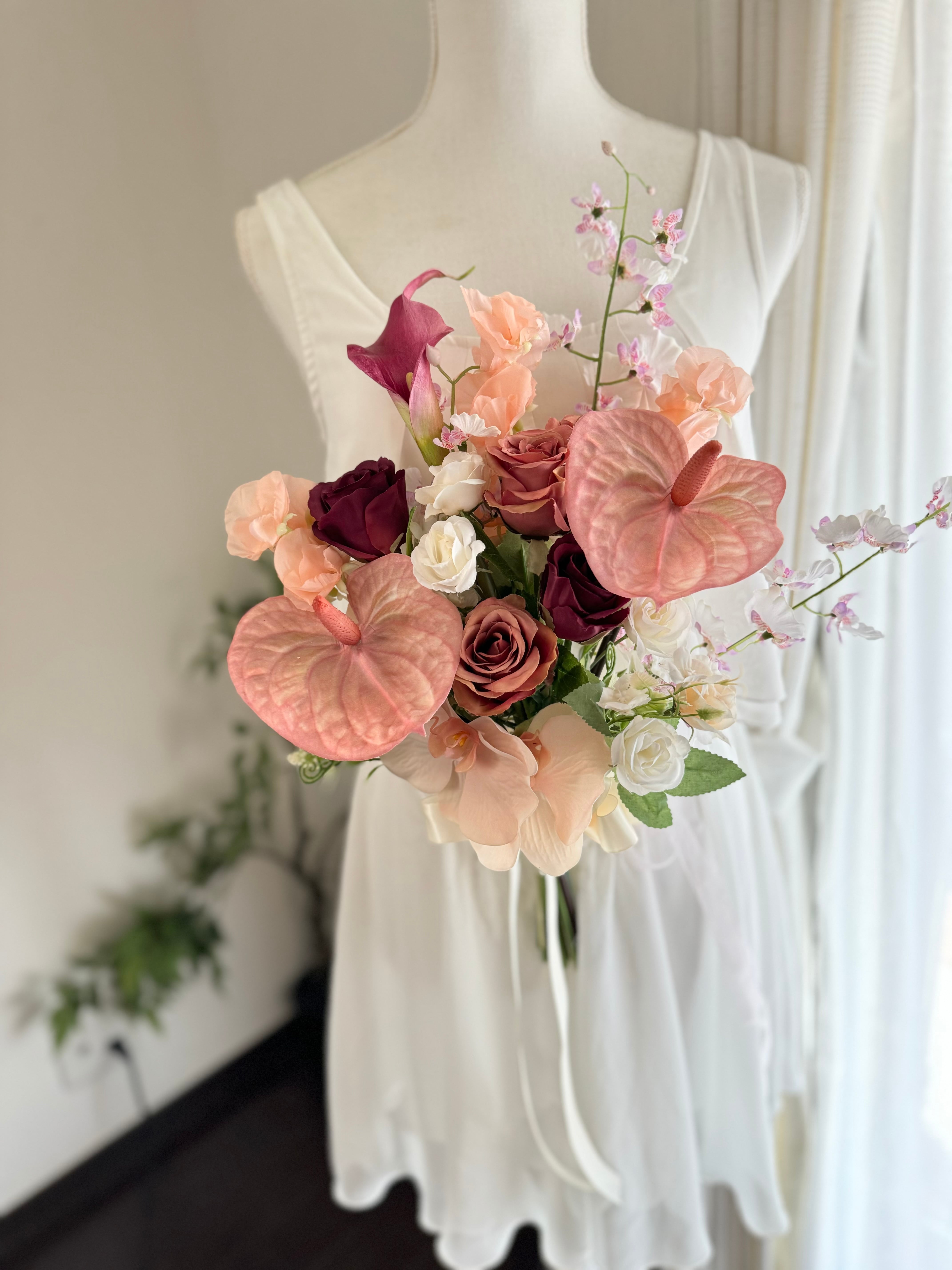 くすみピンク♡ブーケ&ブートニア♡ 煎り 