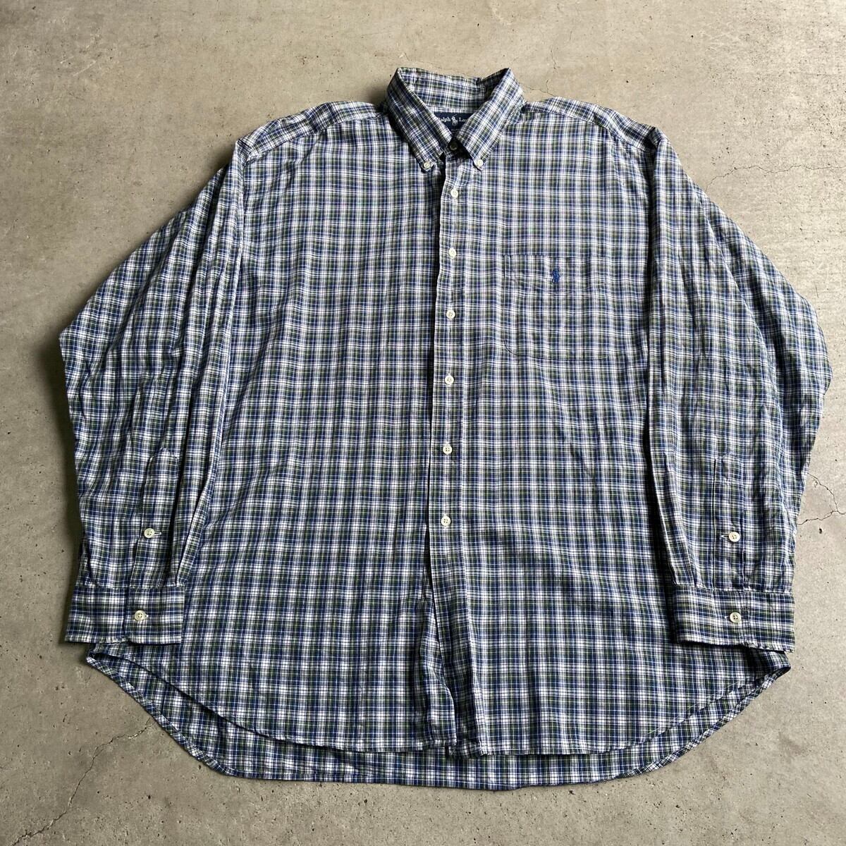 希少モデル 90年代 Ralph Lauren BLAKE ラルフローレン 長袖 シャツ メンズXXL 古着 胸ポケット付き ボタンダウン B.D.シャツ グリーン 緑色【長袖シャツ】 | cave 古着屋【公式】古着通販サイト