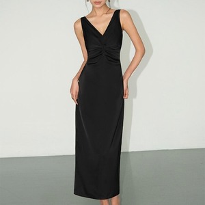 Sleeveless V-neck Long Tight Dress【S00316】