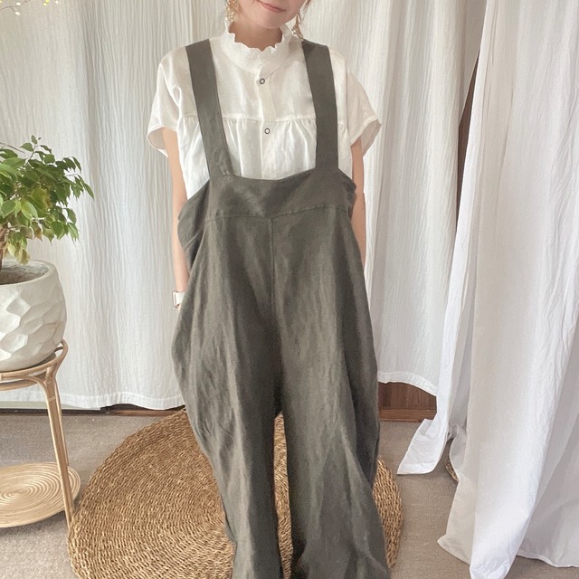 winter linen ↟ ゆるサロペ ↟