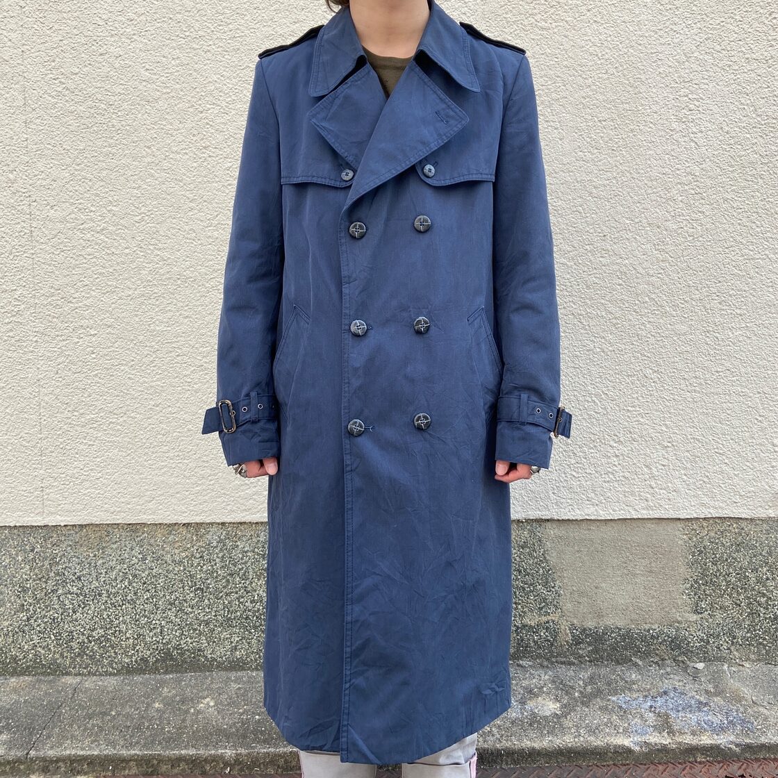 フランス製 NINO ニノ ネイビー トレンチコート メンズM相当 古着 
