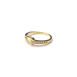 S925 KNOT ROPE ZIRCINIA RING GOLD