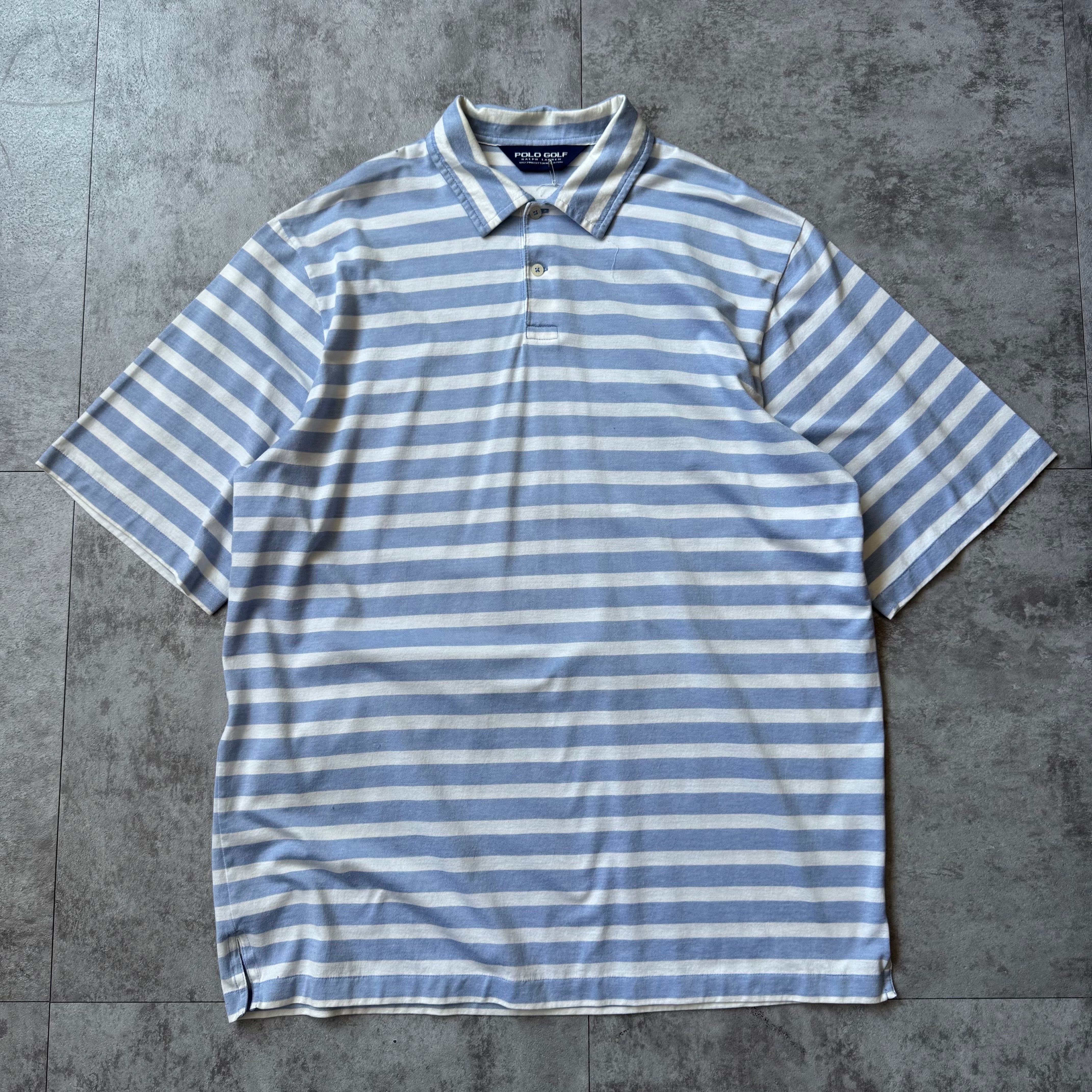 ポロシャツ   90s border polo shirt 1990's 