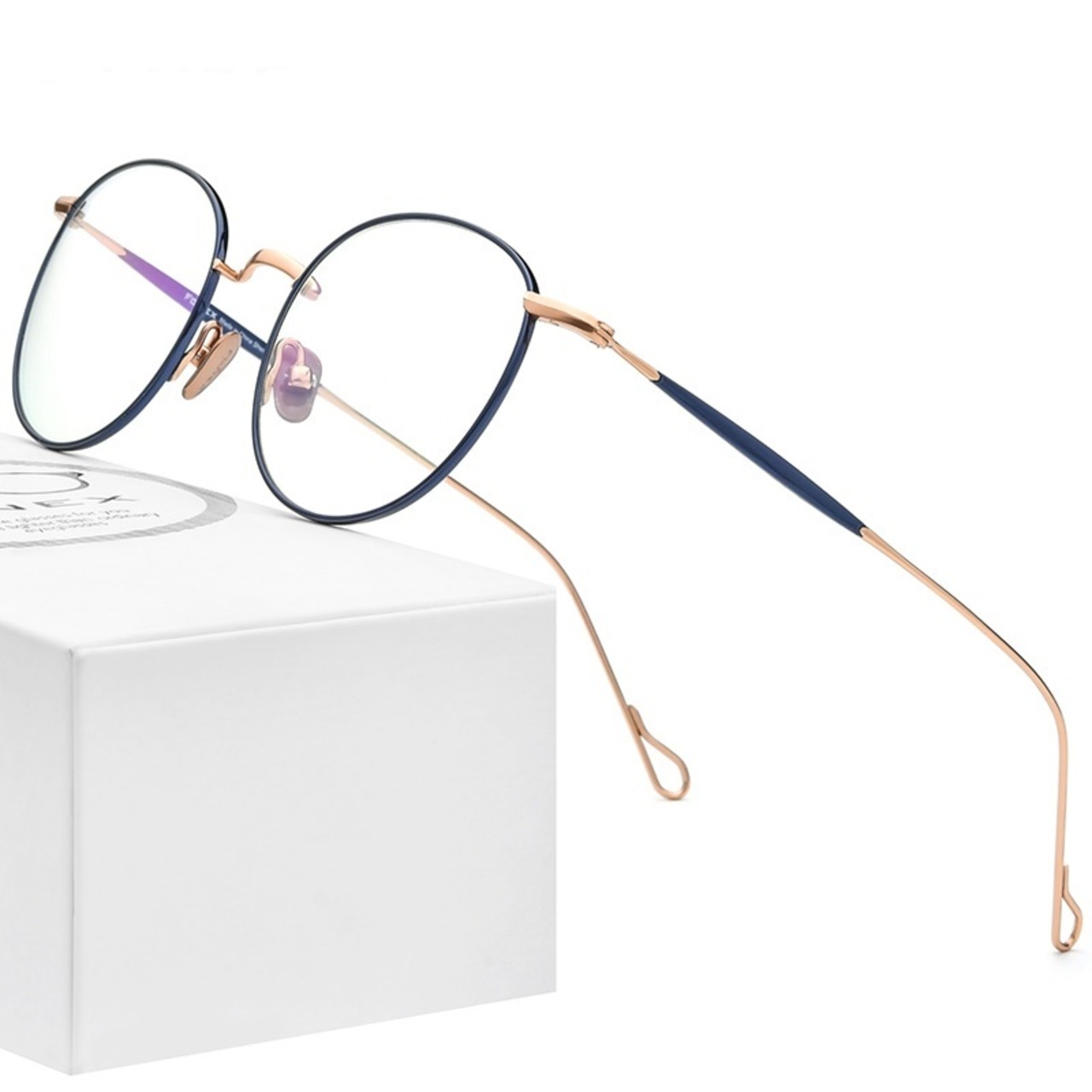 Bicolor Oval Round Titanium Glasses -round- / バイカラー オーバル ラウンド チタン メガネ -ラウンド-