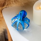 タコのウォールアート 文鎮 ペーパーウェイト ブルー ホームデコレーション 美しいアート置物 オフィス文鎮 海の動物 クリスタルの置物