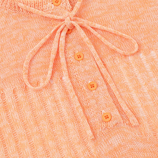 ribbon neck sheer knit　リボンネックシアーニット　J2085
