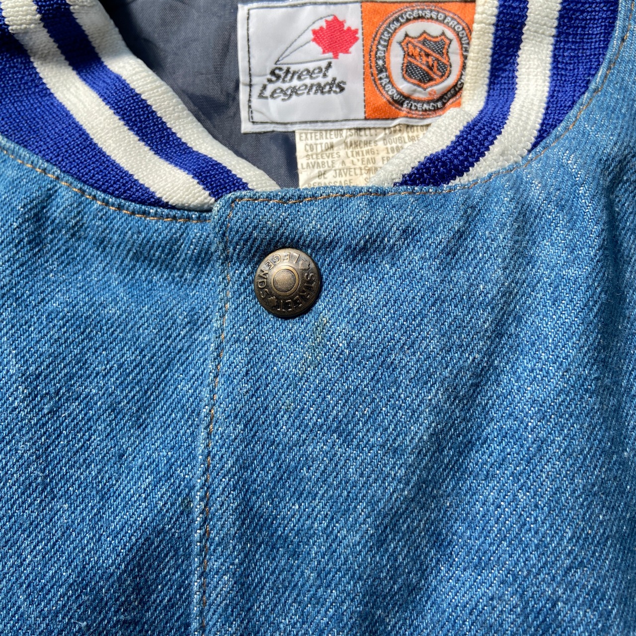 カナダ製 90年代 NHLチーム MAPLE LEAFS バックプリント デニム 