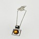 Baltic Amber & 925 Silver Square Pendant Necklace