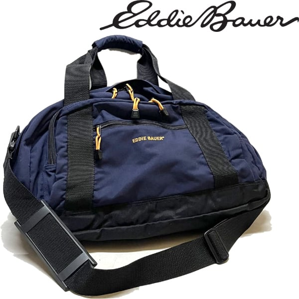 90s　エディーバウアーのバッグ 1点物◇エディーバウアー紺ボストンバッグ中古ショルダーバッグ古着