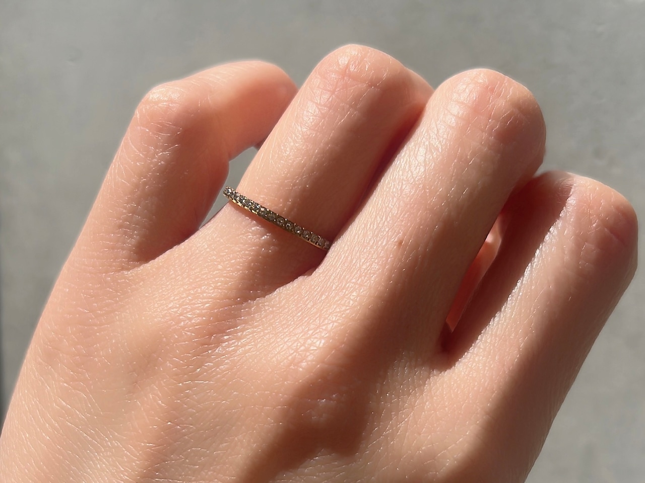 Half crystal ring