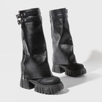 zip chunky sole boots / l0882