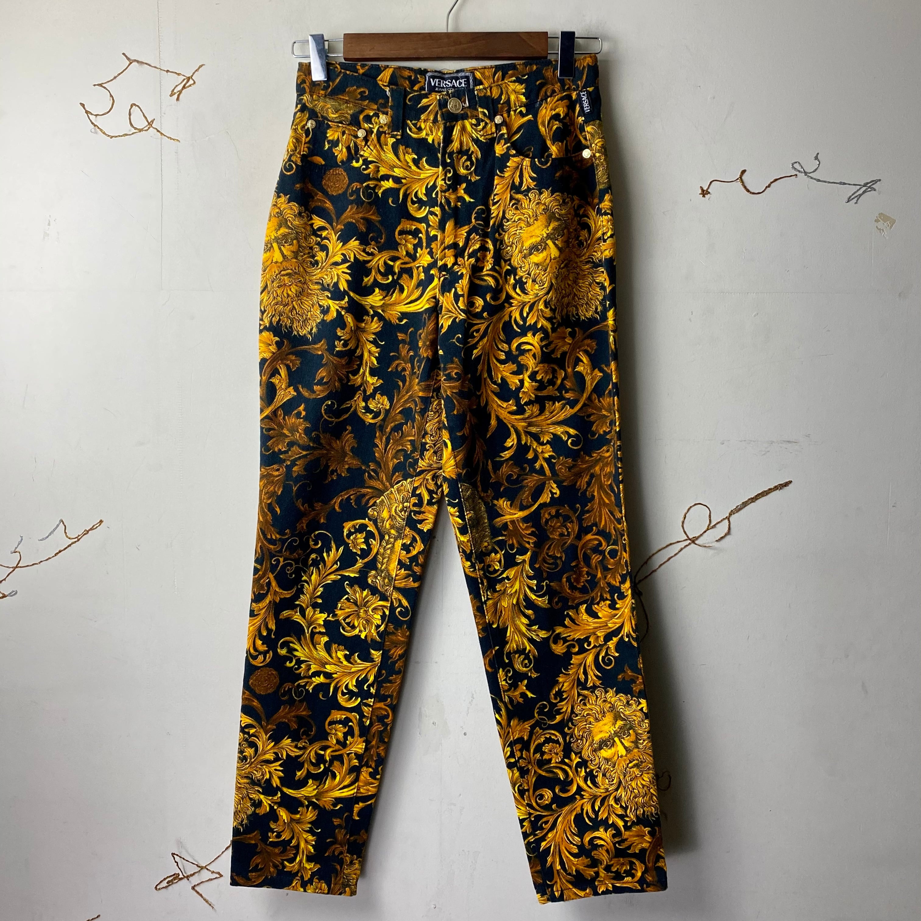 vintage VERSACE JEANS COUTURE baroque pattern denim pants vintage VERSACE JEANS COUTURE baroque pattern denim pants
