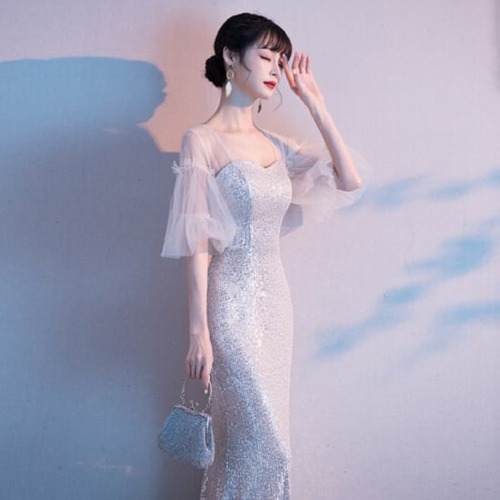 パーティードレス 結婚式ドレス お呼ばれ 二次会ドレス イブニングドレス 大きいサイズ ロングドレス ロングワンピース マーメイドドレス お呼ばれドレス 演奏会 結婚式 ワンピースドレス