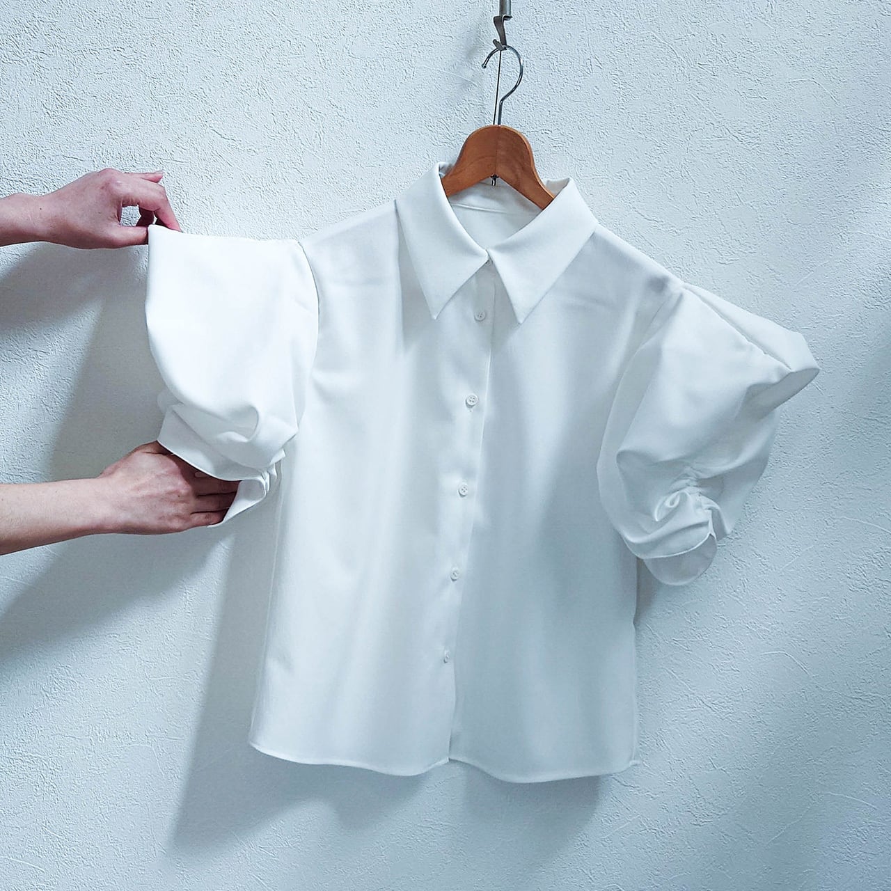 yori yori ボリュームギャザーブラウス ホワイト ボリュームギャザー