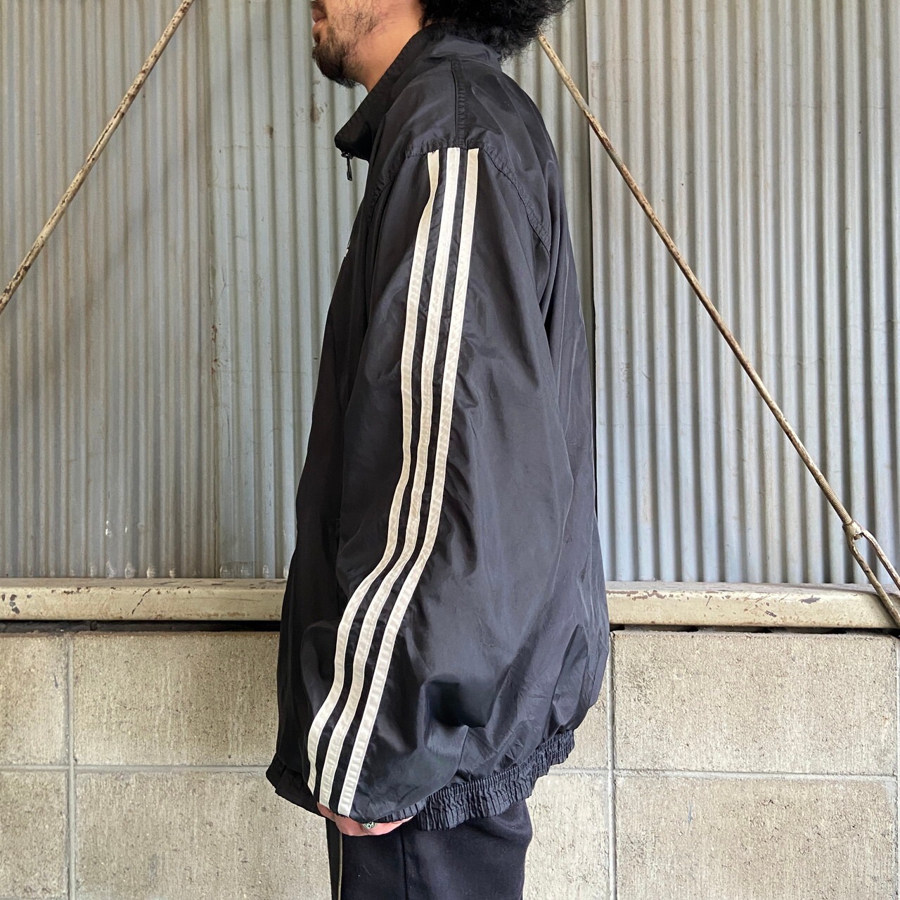 00年代 adidas アディダス ワンポイントロゴ 刺繍 サイドライン 