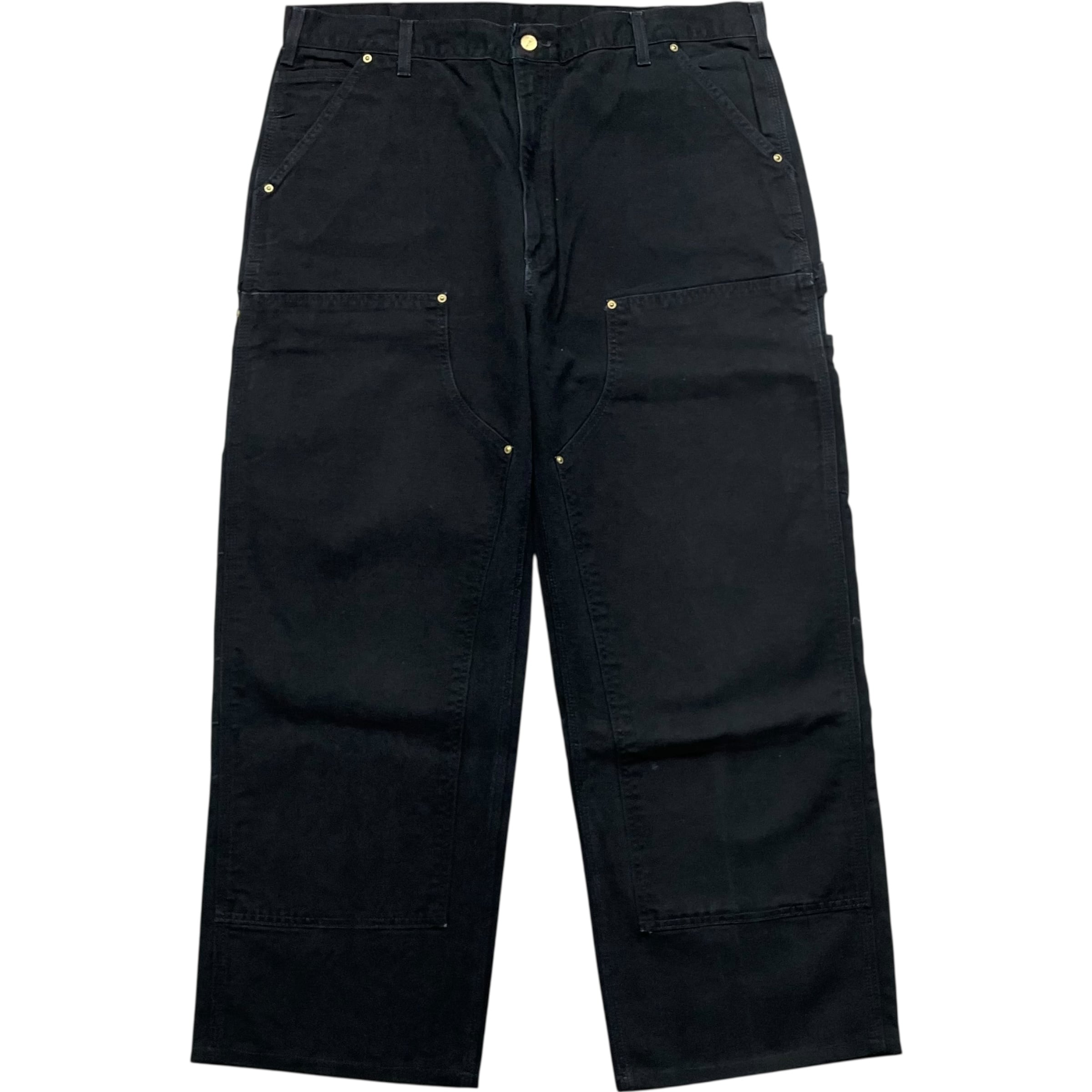 《実寸 W40L29》 Carhartt カーハート ダブルニー ペインターパンツ ワークパンツ 極太 ブラック no.9215