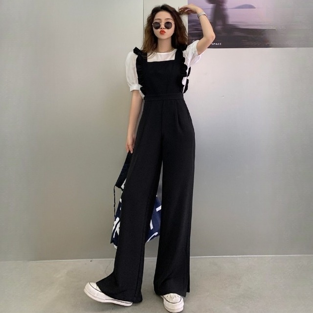 オールインワン パンツスーツ レディース ノースリーブジャケット Vネック タック 送料無料 フリル ロンパース ドレッシー パーティ 大人可愛い かわいい きれいめ 大人女子 エレガント デコルテ 無地 春 夏 ガーリー お出かけ きれいめカジュアル 着回し ファッション デート コーディネート 重ね着 休日 特別な日 お祝い 記念日 カジュアル シンプル スタイル オフィスカジュアル 10代 20代 30代 ブラック S M L XL 2X