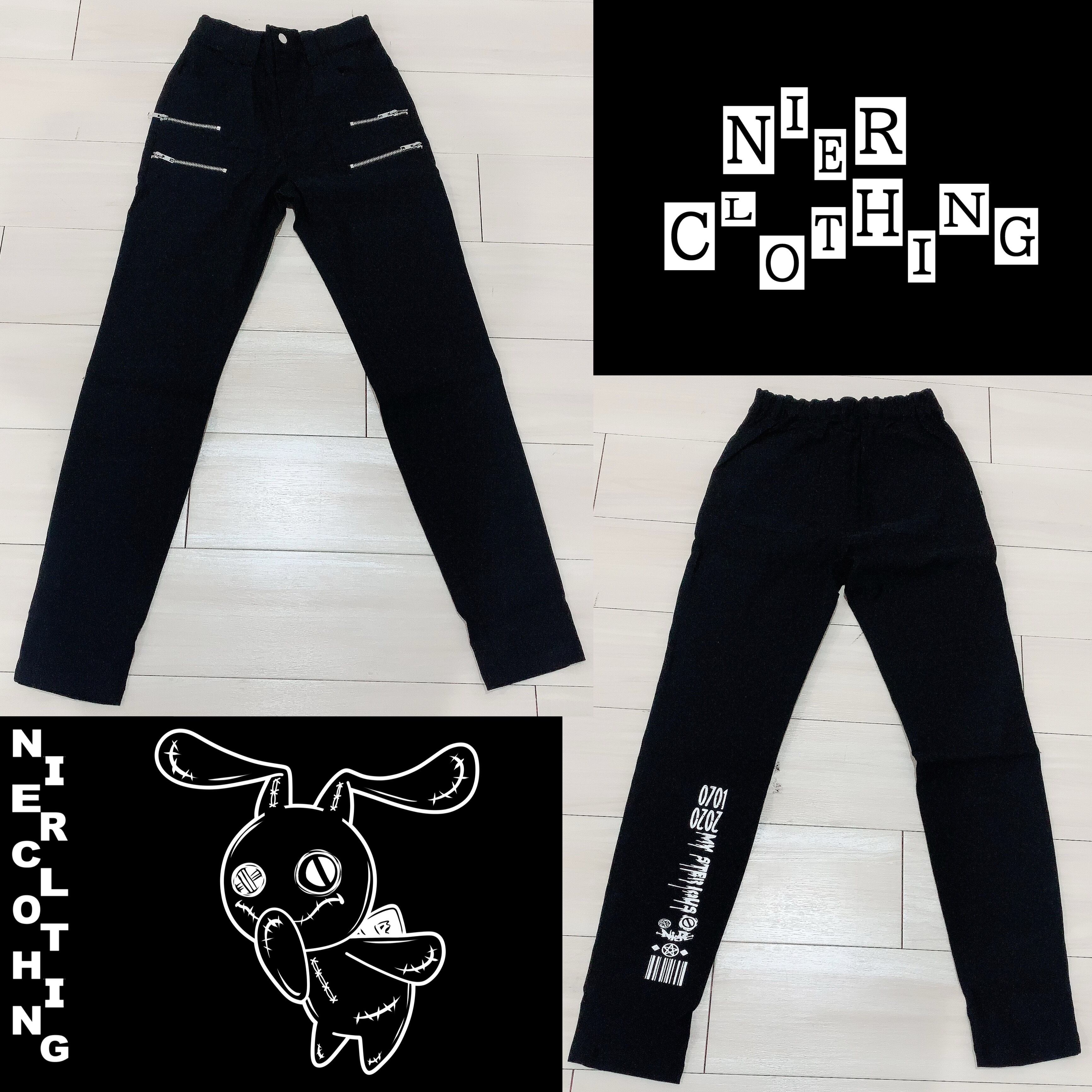 NieR 4FAKE ZIP STYLISH PANTS【刺繍LIPS】