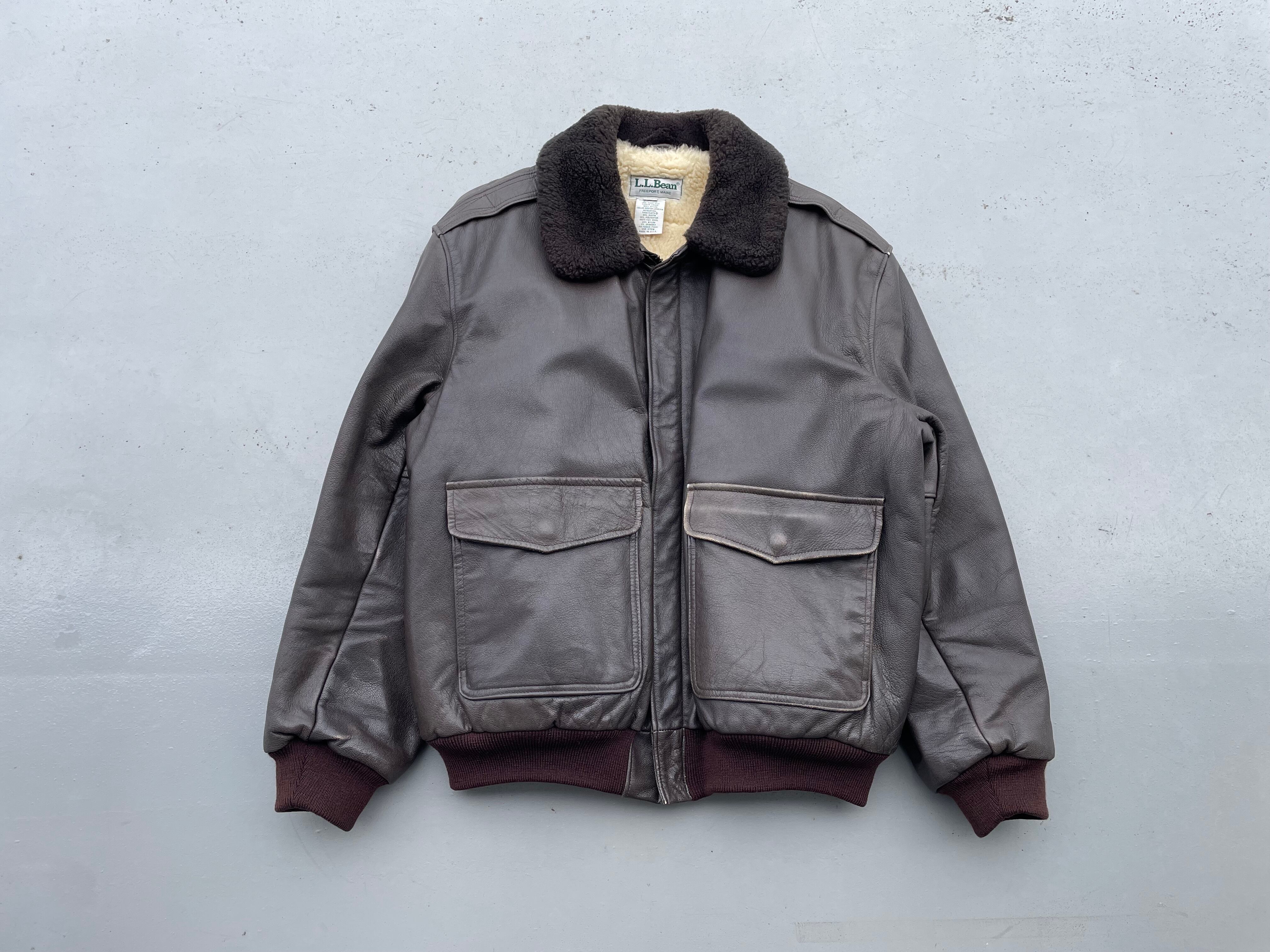 L.L.Bean G-1 Leather Flight Jacket “In Thinsulate“ XLsize!! 80s