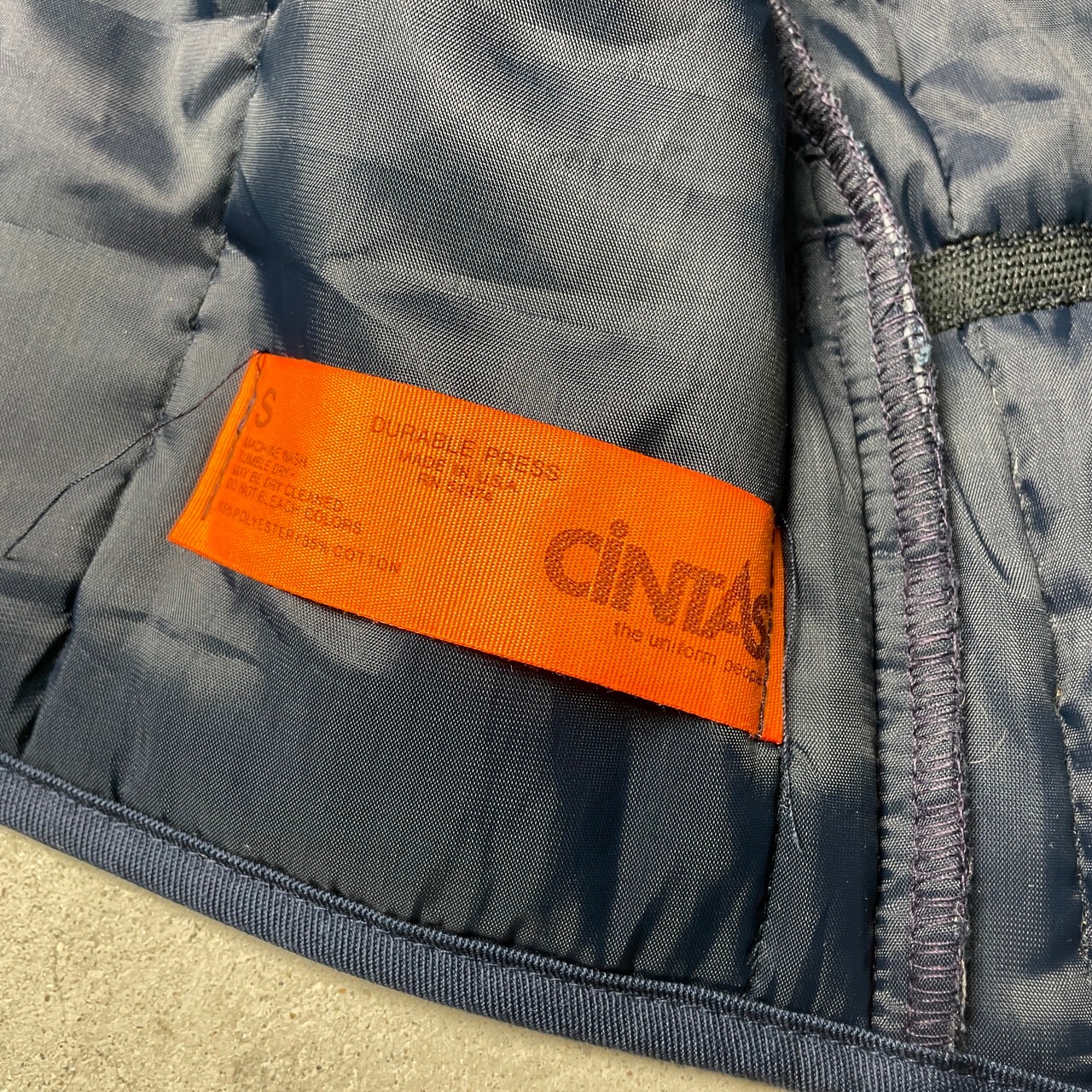 CINTAS USA製 ワークベスト メンズS 古着 ネイビー 紺色【ワーク 