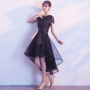 ブラック ウエストリボン フィッシュテール ドレス　no.pd013