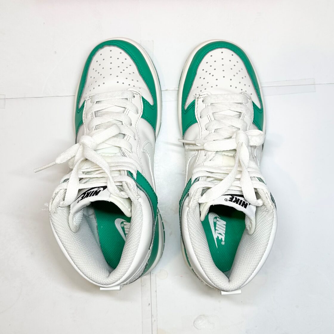 美品☆NIKE/ナイキ☆Dunk Hi/ダンク ハイ☆ホワイト×グリーン/白緑 