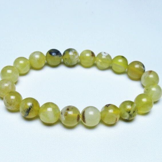 オパール ブレスレット 10mm イエローオパール コモンオパール 一点物 メール便可 [M便 1/10] 111-48683