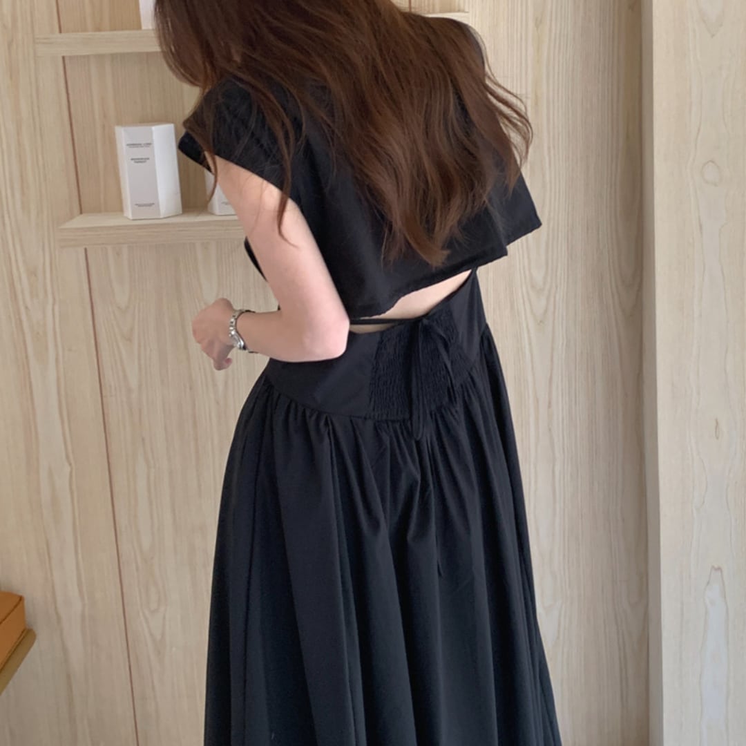 バックオープン シャツ ワンピース 3412630