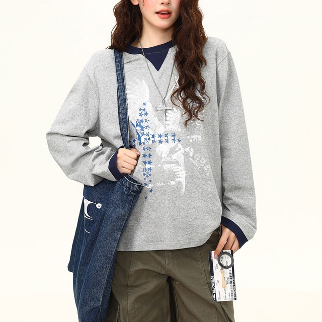 アートウイングスターロングスリーブTシャツ 1col   R02771