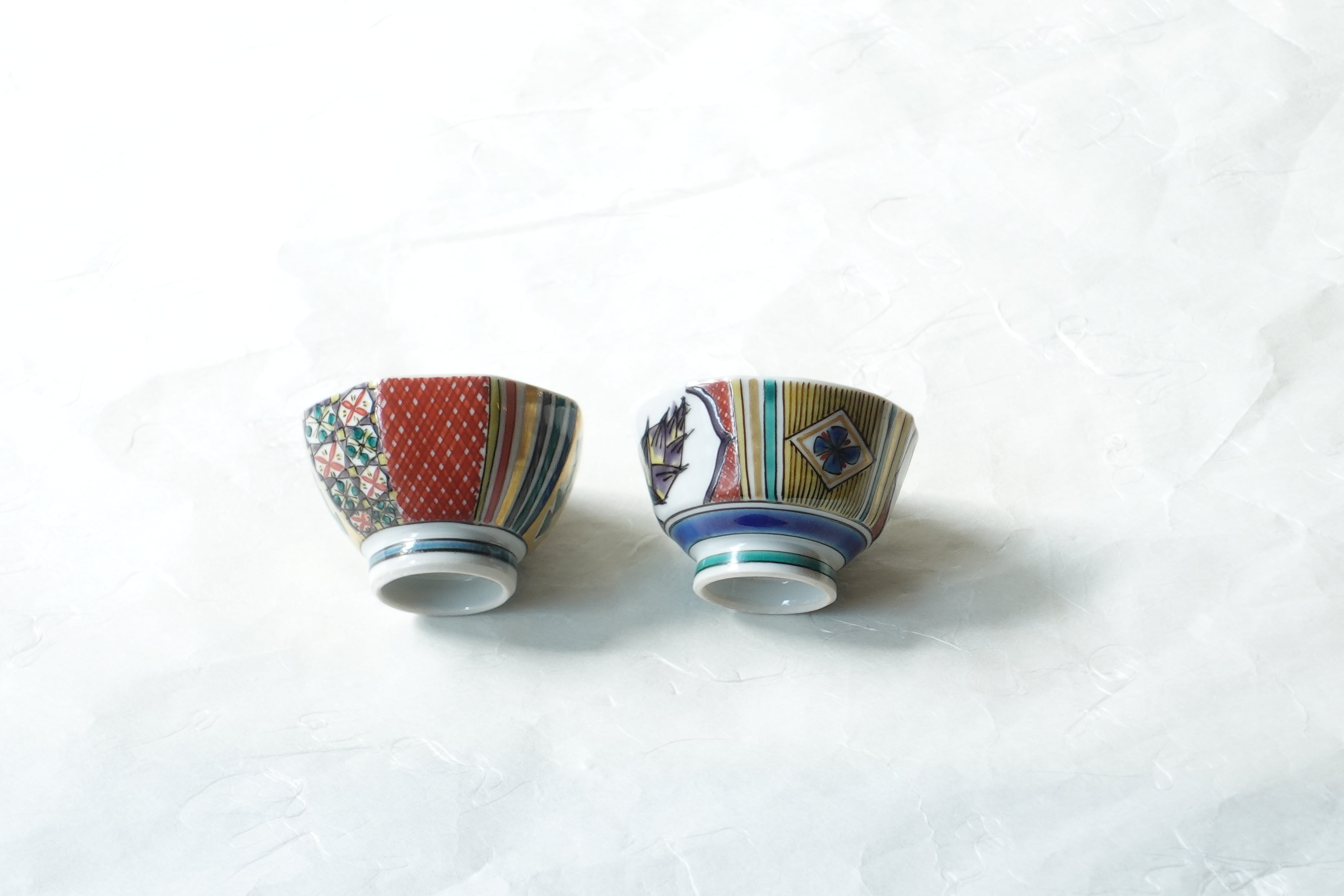 九谷焼 北出不二雄 作 色絵 組盃 | 小林漆陶