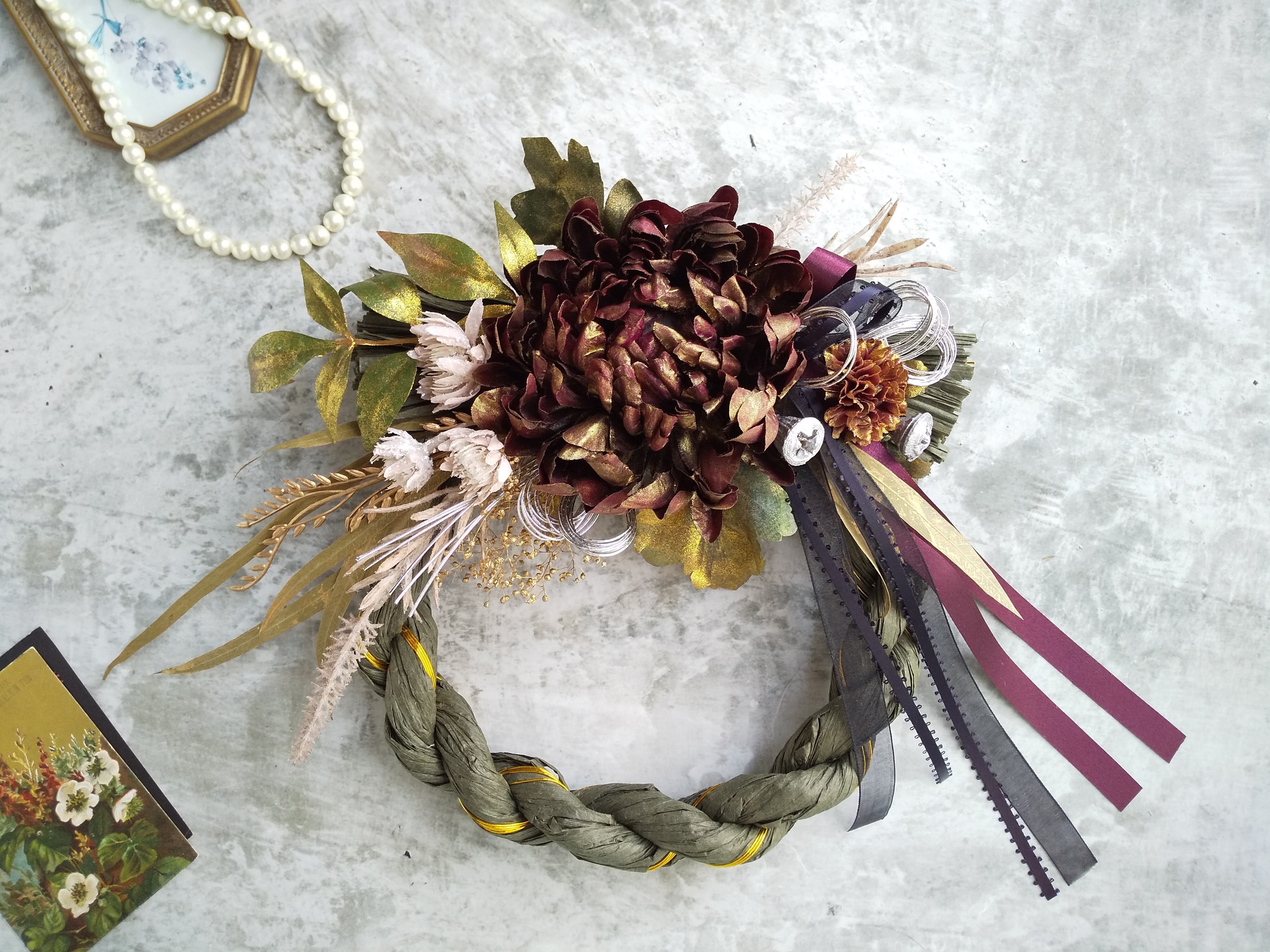 しめ縄リース ダリア（お正月飾り）