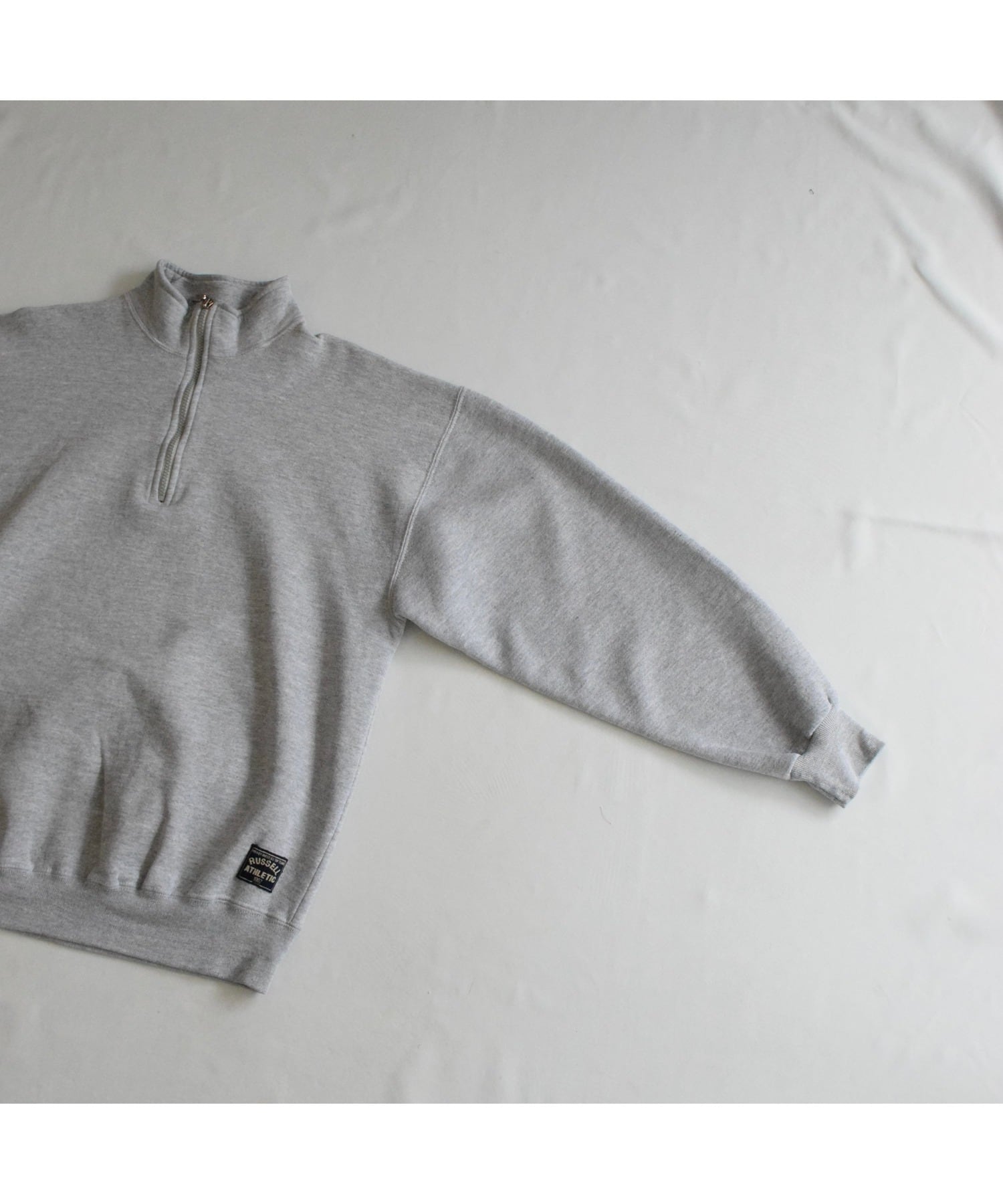 90's USA製 RUSSELL ATHLETIC ハーフジップスウェット メンズXL グレー