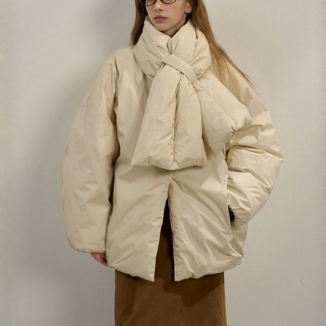 スカーフ付き オーバーサイズ ダウンジャケット ◆2color　204565