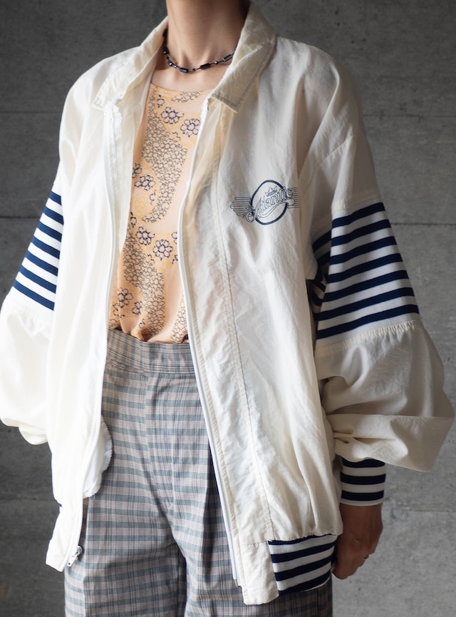 "ARTEX" 1980s Border ribs shell combi jacket