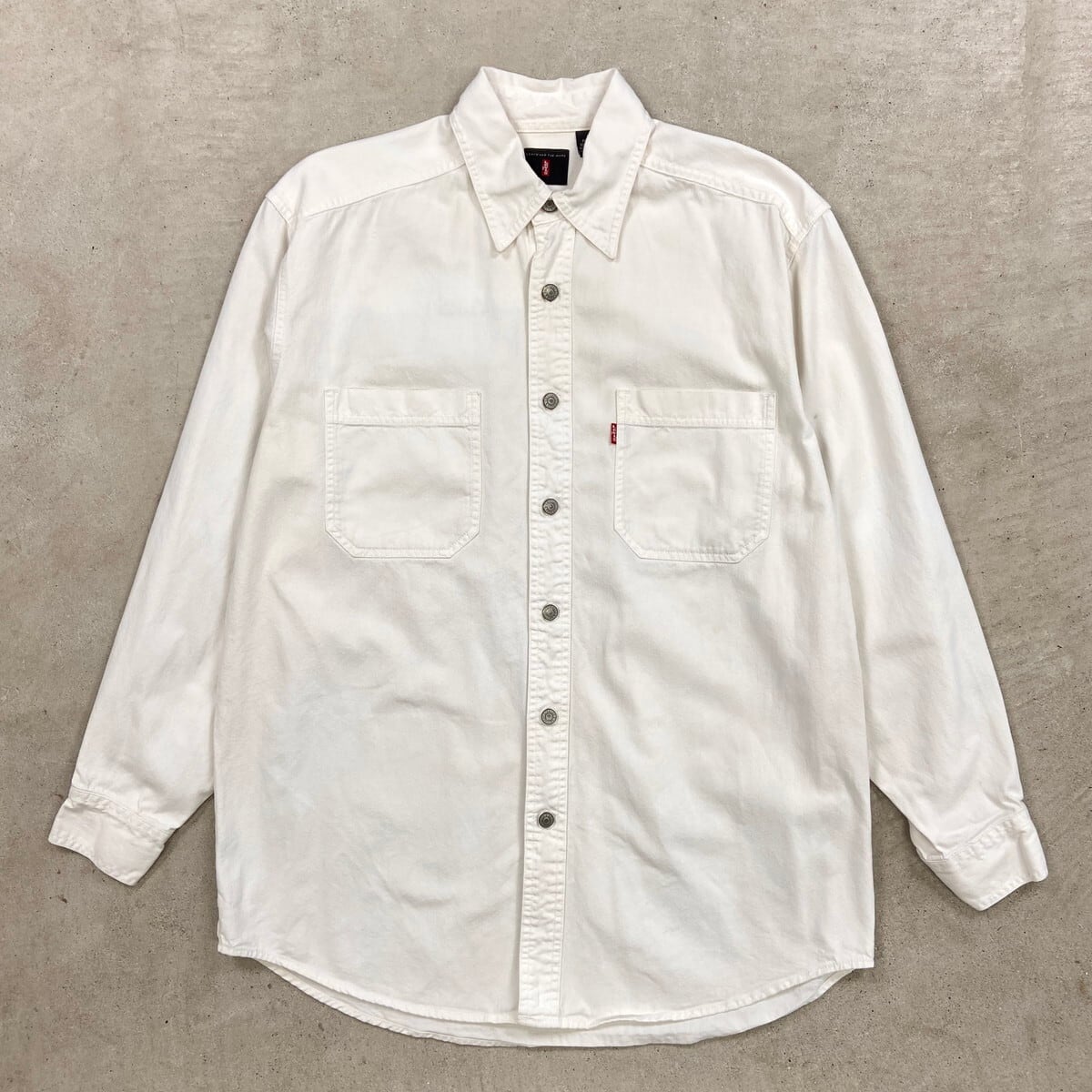 90s LEVI'S 古着 白 1993年コピーライト 90~00年代 Levi's リーバイス ホワイトデニムシャツ メンズL~XL相当