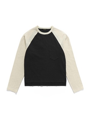 [EASTLOGUE] (WOMAN) RAGLAN RINGER L.S T-SHIRTS / CREAM & BLACK 正規品 韓国ブランド 韓国ファッション 韓国代行 イーストローグ 日本 店舗