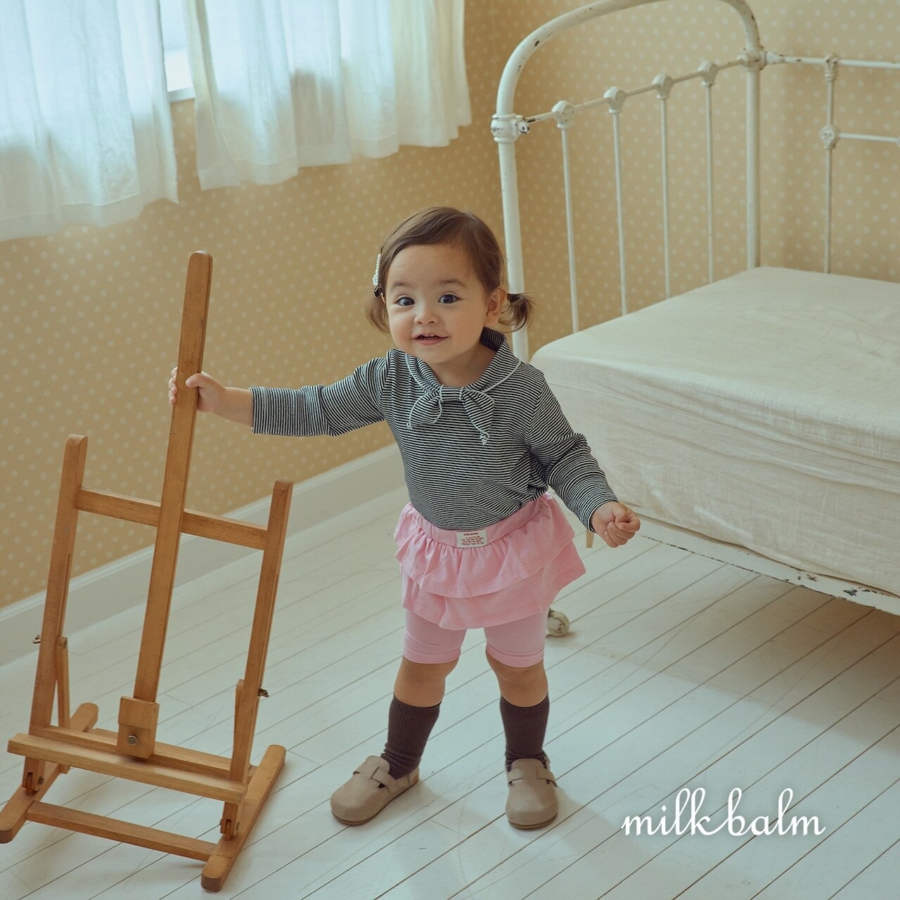 韓国子供服 / 26Autumn / Milkbalm / マイロ セーラーTシャツ / 女子服 / キッズ服 / 秋服 *XS~XL*