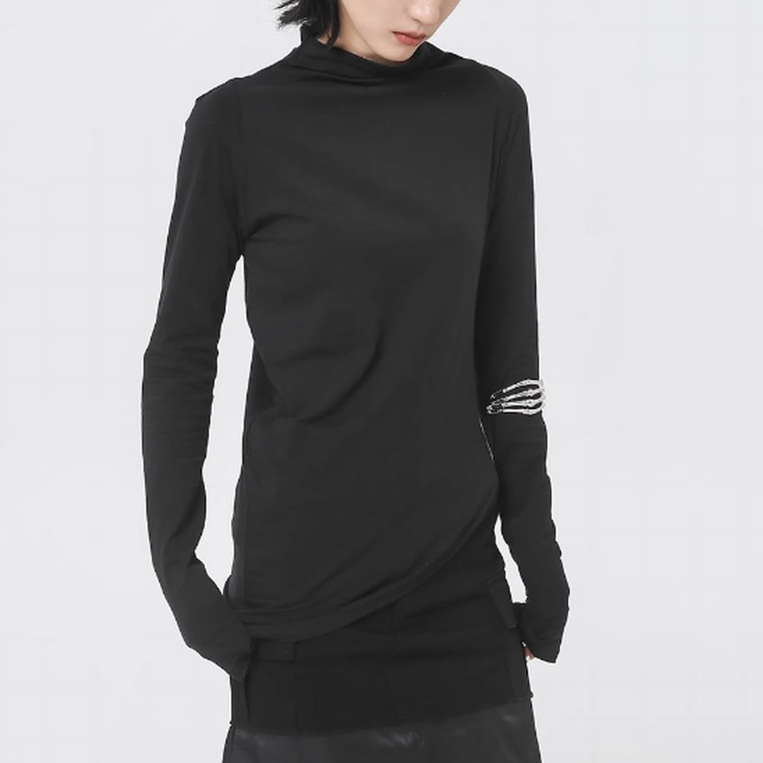 袖イレギュラータートルネックプルオーバー PU0243