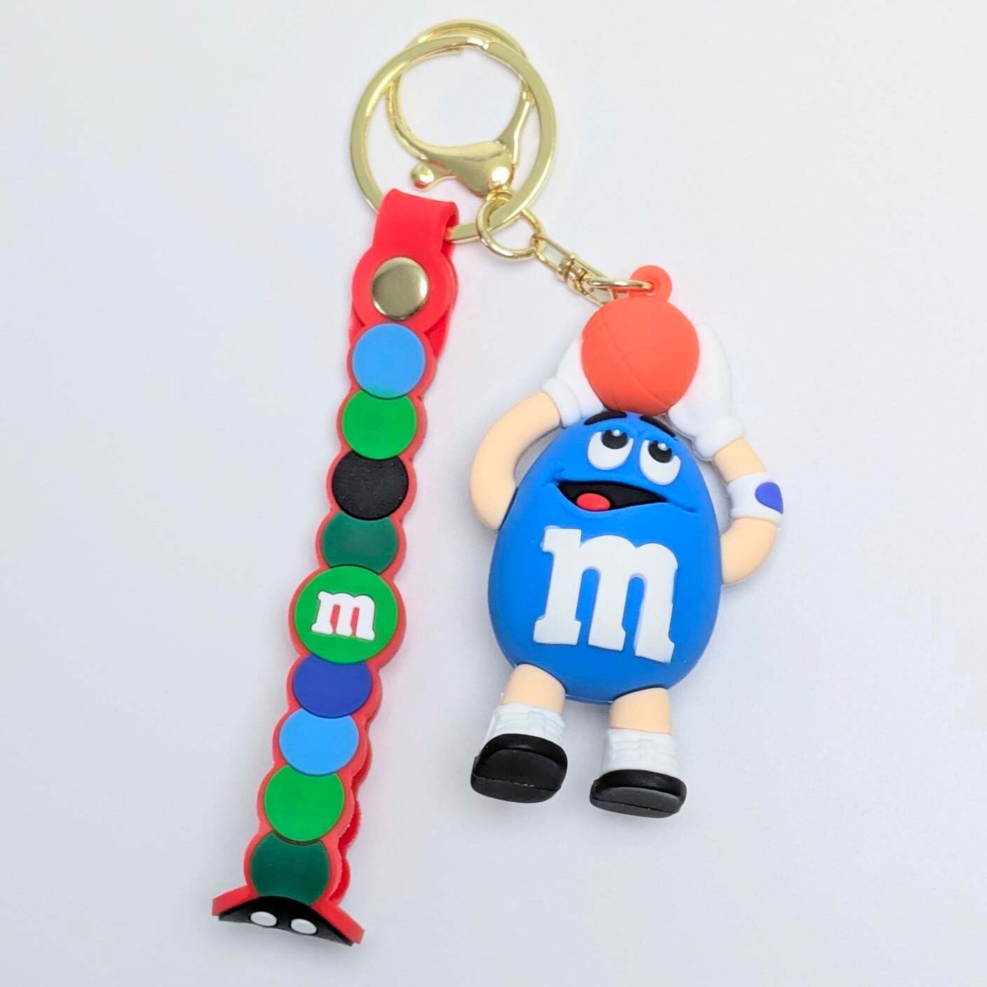 【 m&m's  ( エムアンドエムズ )  】3D Rubber KeyHolder / 3Dラバーキーホルダー バスケットボール / BLUE〚アメリカン雑貨 アメトイ〛