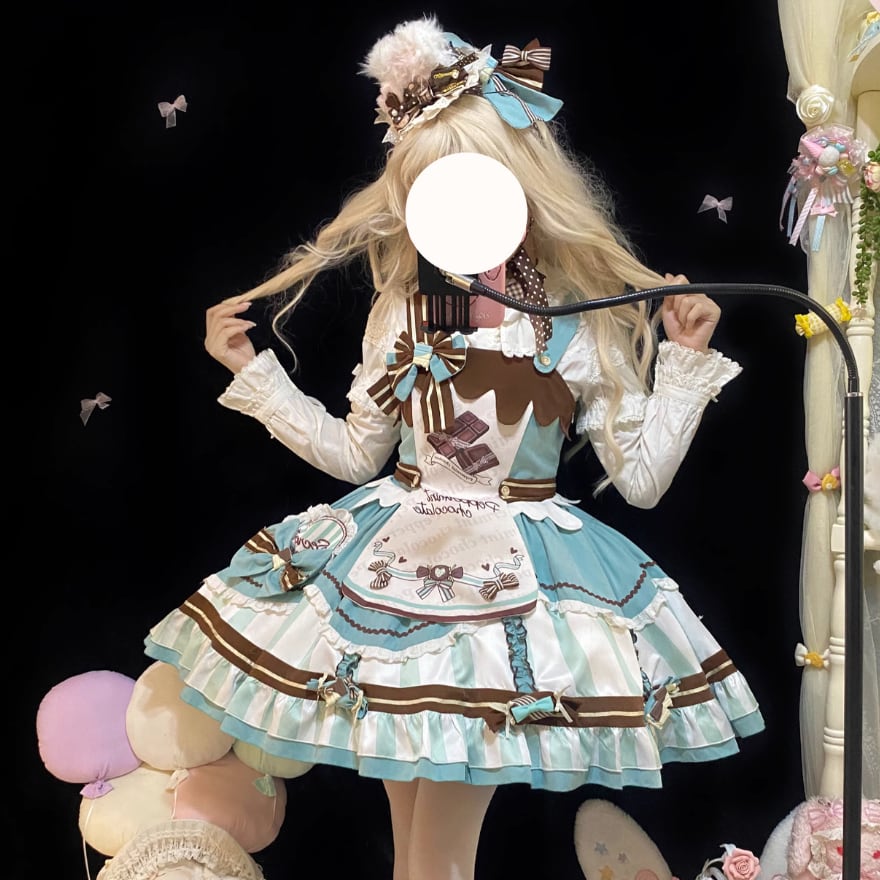 ロリータ通販 SEASONZ スイートロリータ 甘ロリ フルセット 3点セット チョコミント アイドル衣装 コンカフェ 舞台衣装 イベント衣装  ガーリー 甘め ロマンティック ゆめかわ ロリィタ lolita | ロリータ通販 SEASONZ powered by BASE