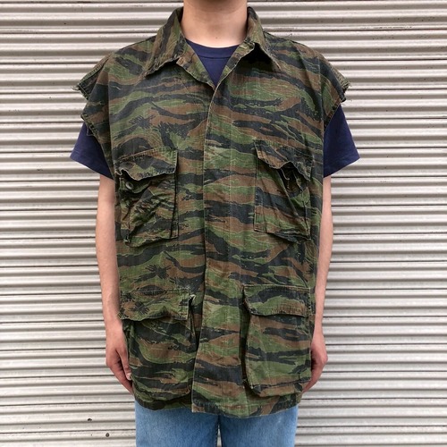 3XL ビッグサイズ 米軍 USarmy ヴィンテージ タイガーカモ フィールドジャケット ベスト ヴィンテージ ミリタリー 迷彩 ノースリーブ