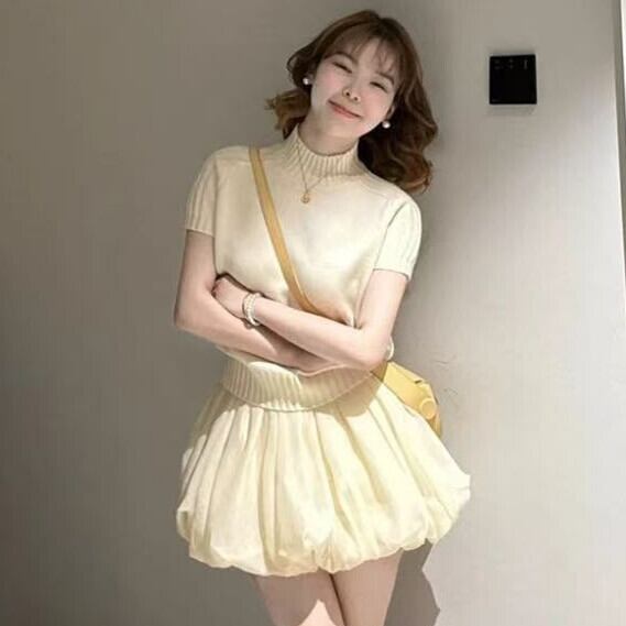 【set】ニットトップス×スカートセット M30865