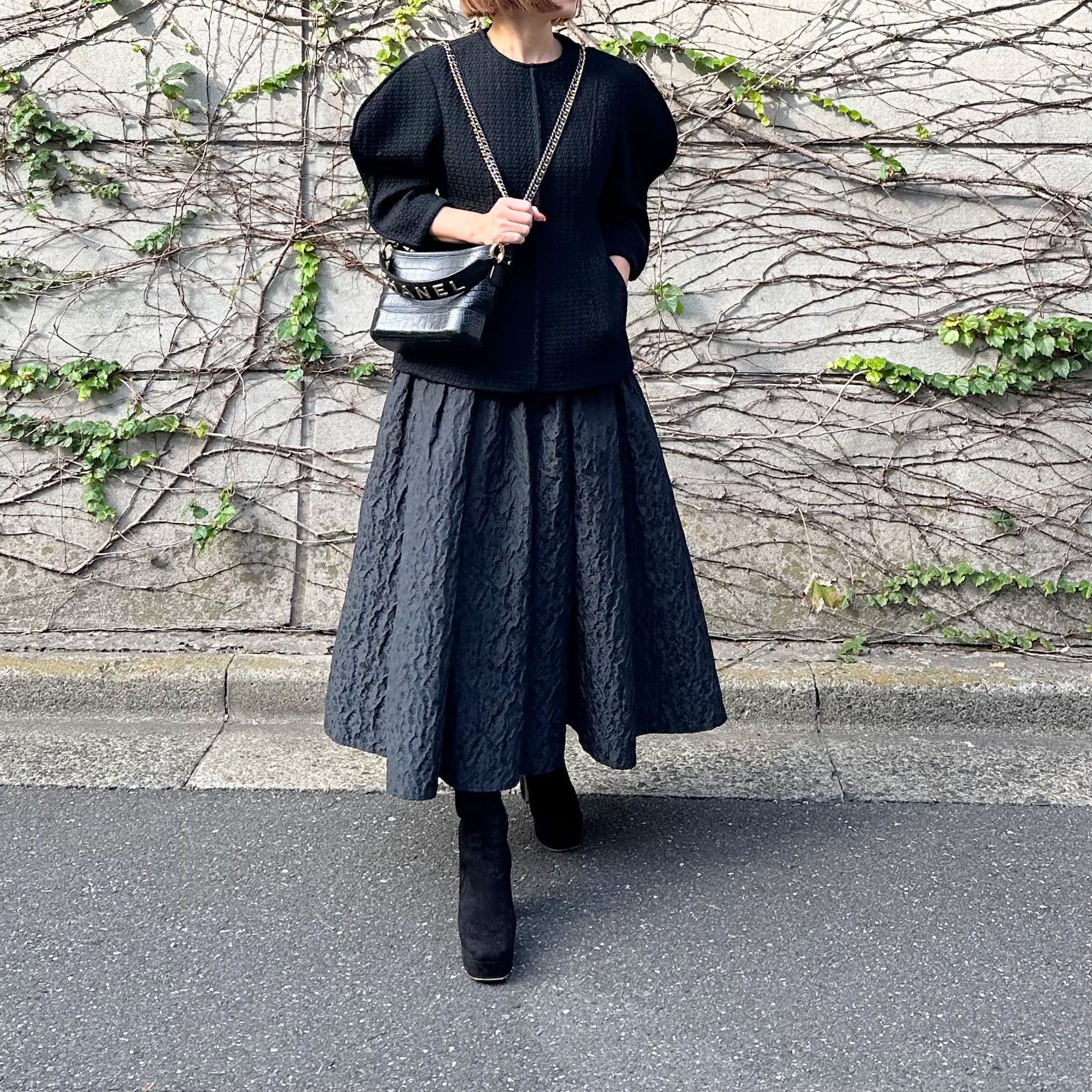 1日限定価格Cygne シーニュ ツイードトップス Romaneブラック黒 