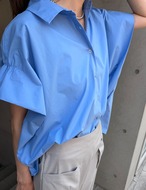 【26ss】Shoulder-Shirring Shirts_Blue