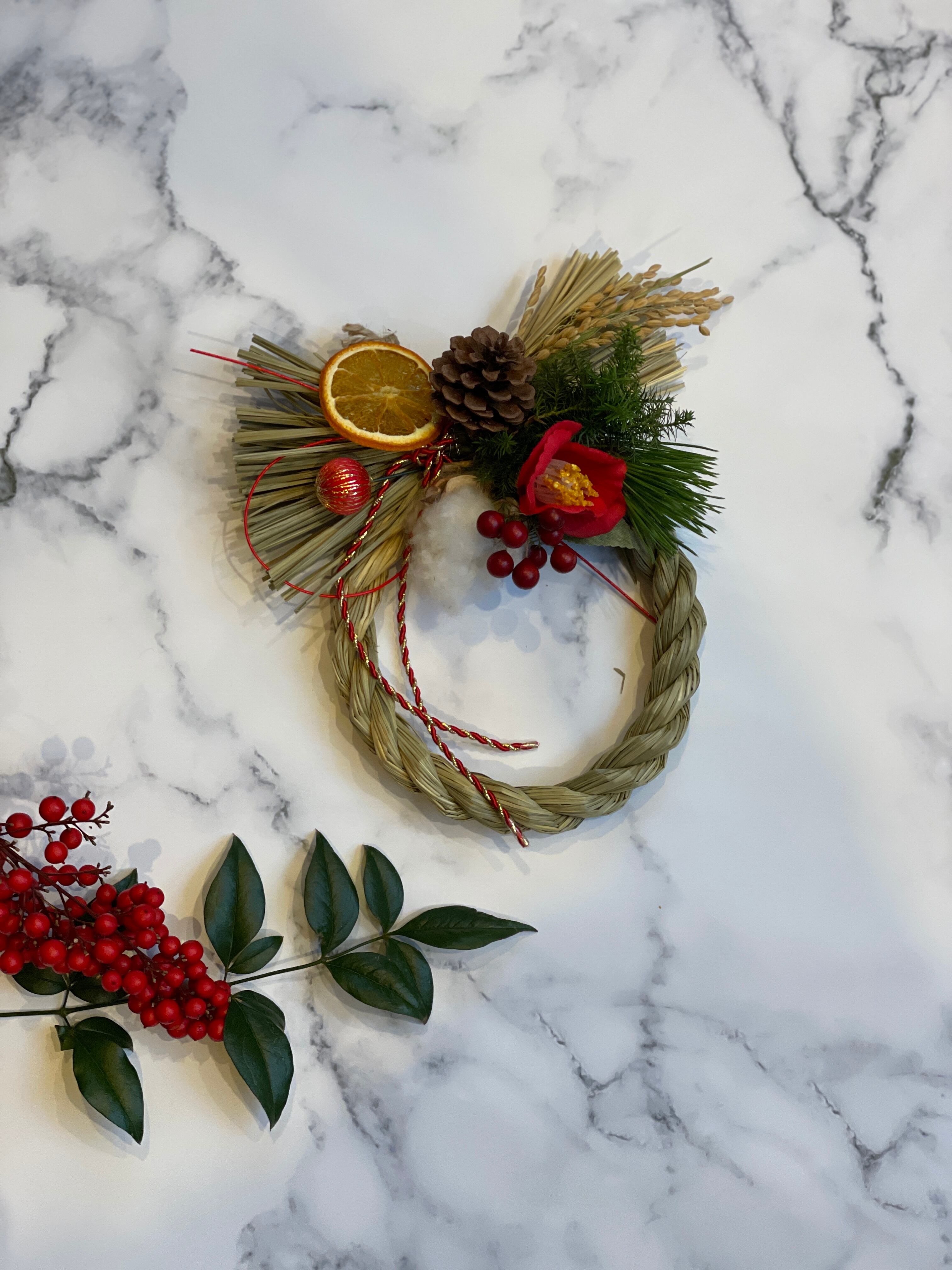 しめ縄飾りS.赤