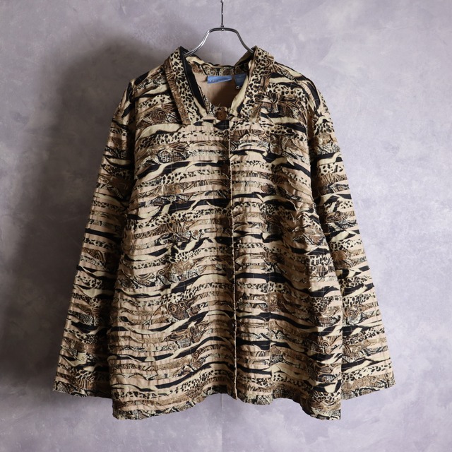 old leopard design frill jacket