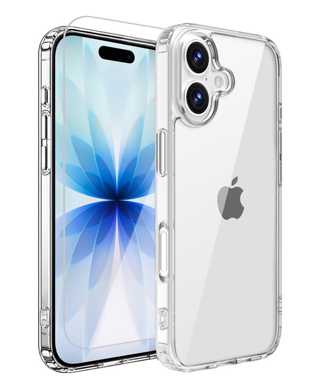 iPhone 17 用 ケース クリア 米軍MIL規格 耐衝撃 ガラスフィルム付き アイフォン17 用 ケース 黄ばみ防止 傷つけ防止