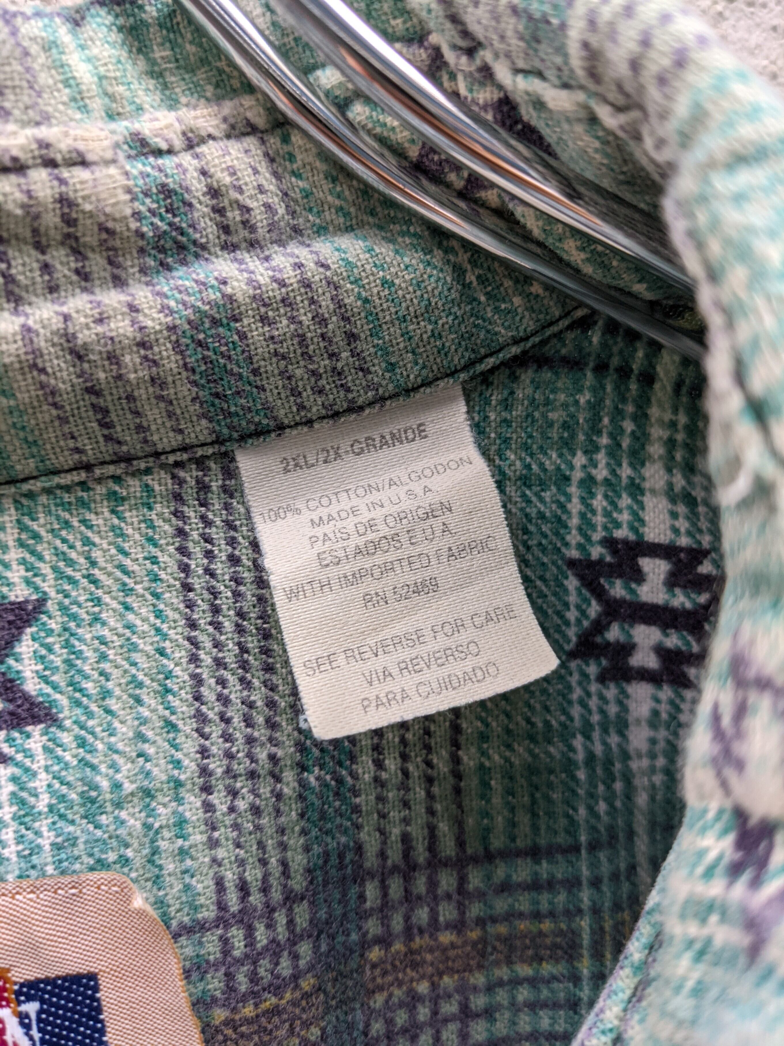 NATIVE" shadow check print flannel shirt vintage   深緑オンライン