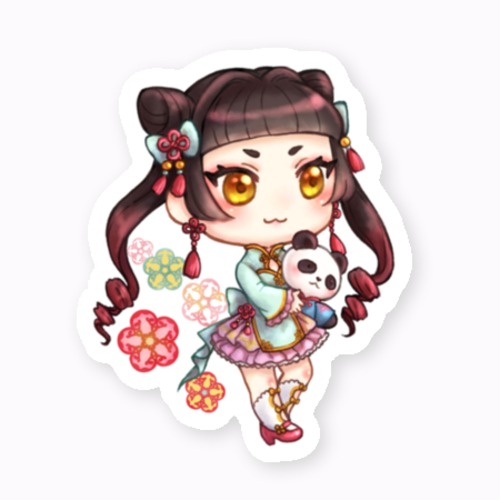 華ロリちゃんステッカー(マット質感)